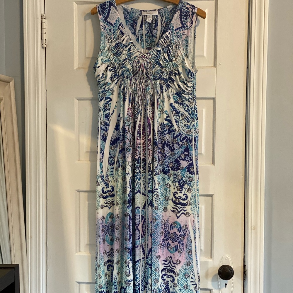 Style&Co Tank Sleeve Patterned Maxi Dress
